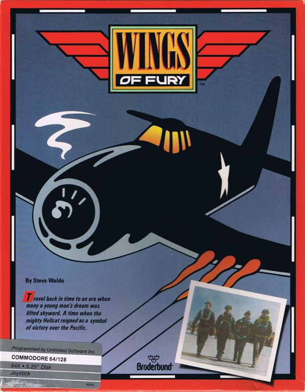 Wings of Fury box art for Commodore 64